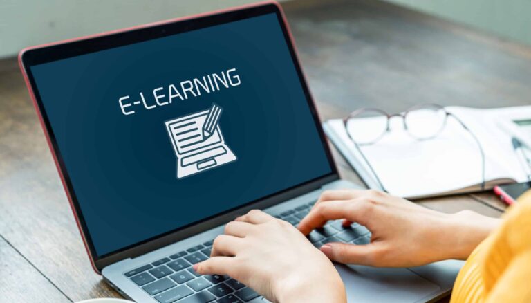 E-learning computer screen