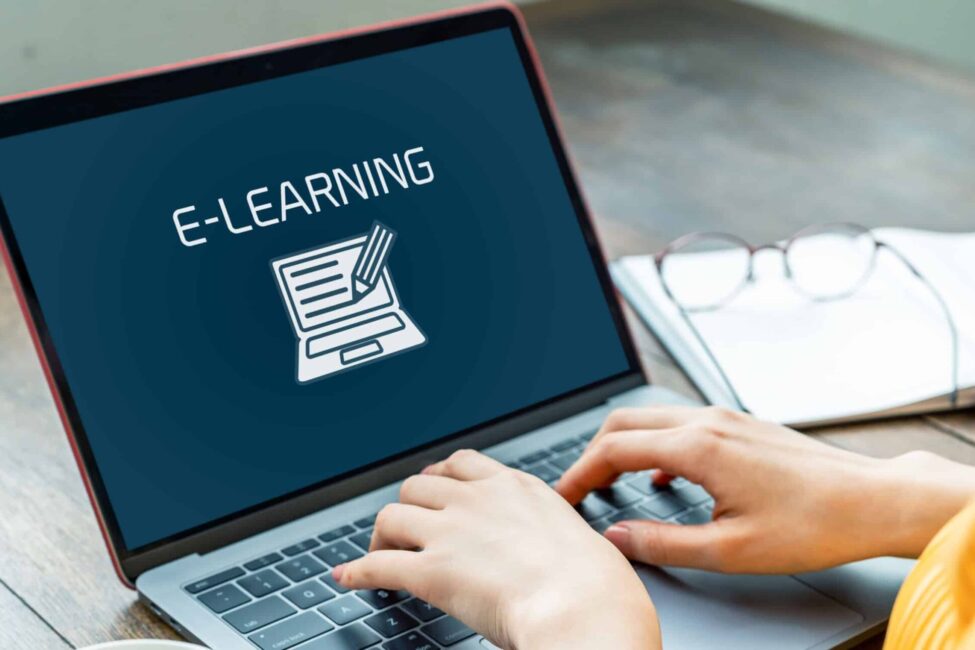 E-learning computer screen